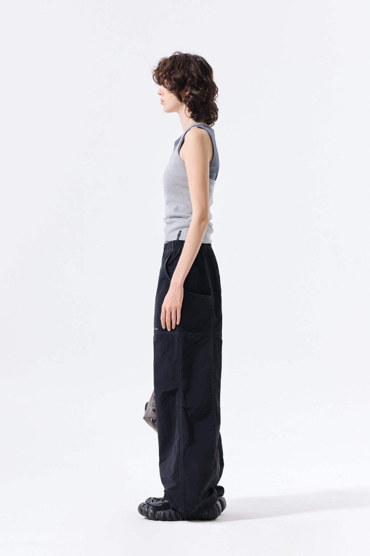 Matin Kim - Label Detail Halter Tank Top (Grey) product image 6 | TRAB K-Fashion Australia