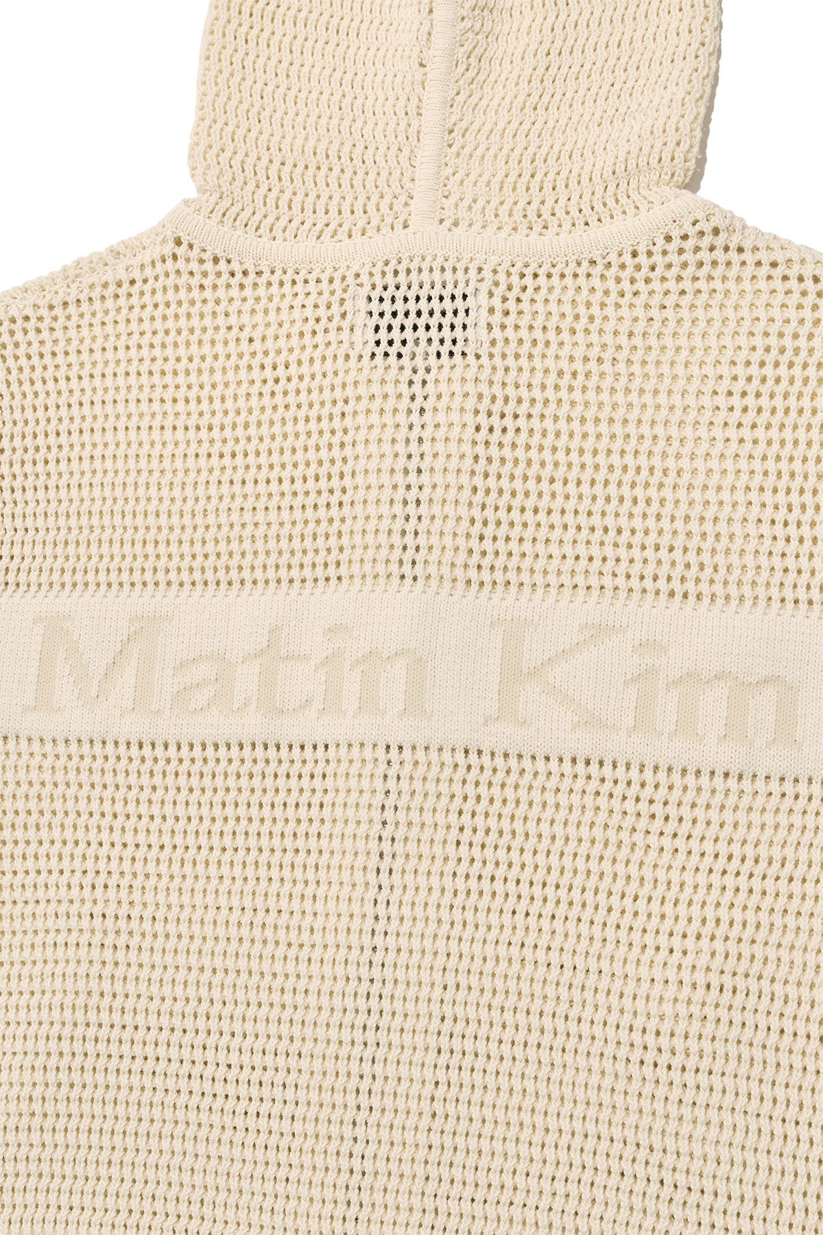 Matin Kim - Two Tone Mesh Knit Hoody Zip Up (Ivory) product image 5 | TRAB K-Fashion Australia