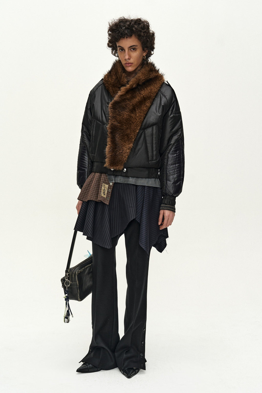 Andersson Bell - Fur Shawl Collar Puffer Jacket (Black) product image 1 | TRAB K-Fashion Australia