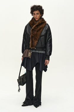 Andersson Bell - Fur Shawl Collar Puffer Jacket (Black) product image 1 | TRAB K-Fashion Australia