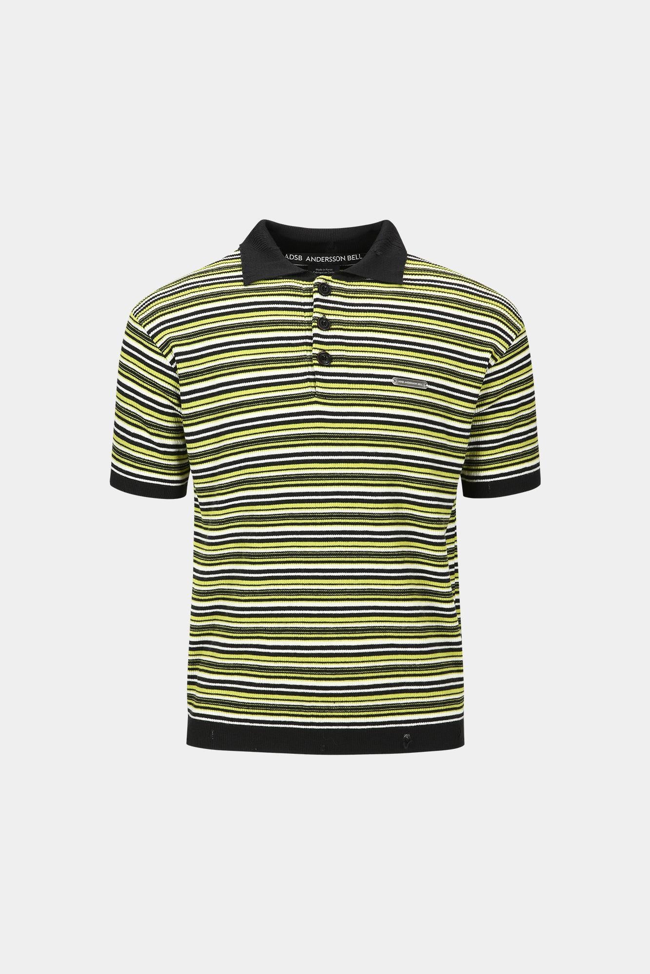 Andersson Bell - Stripe Polo Sweater (Charcoal/Lime) product image 10 | TRAB K-Fashion Australia