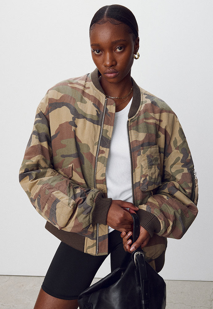 Tonywack - Camouflage Nylon Bomber (Beige/Green) product image 3 | TRAB K-Fashion Australia