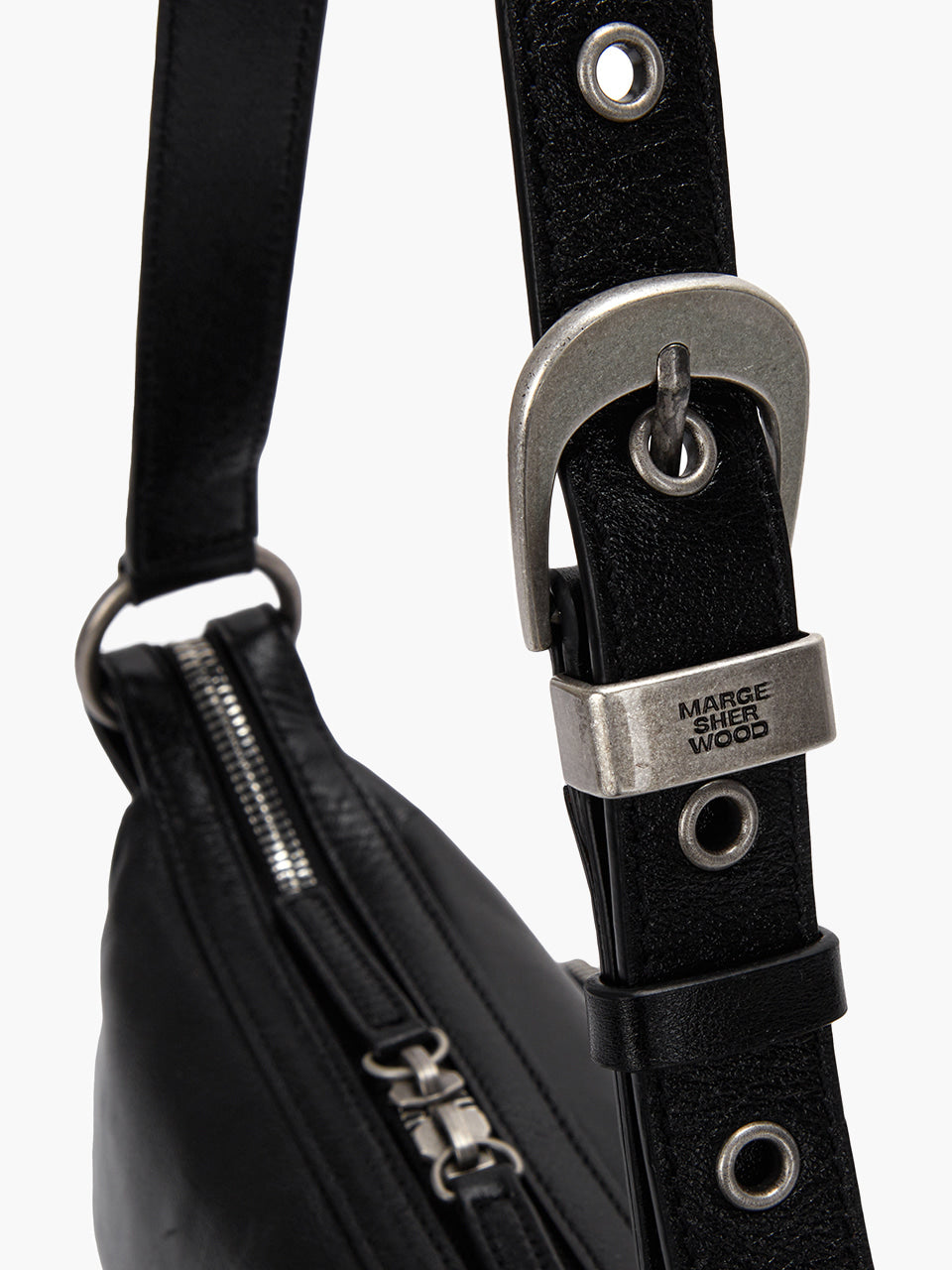 Marge Sherwood - Outpocket Hobo Mini (Black Glossy Plain) product image 6 | TRAB K-Fashion Australia