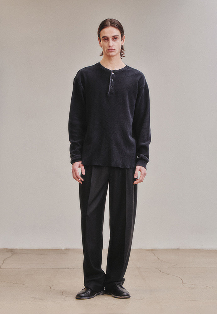 Art if acts - Garment Dyed Waffle Henley (Faded Black) product image 3 | TRAB K-Fashion Australia