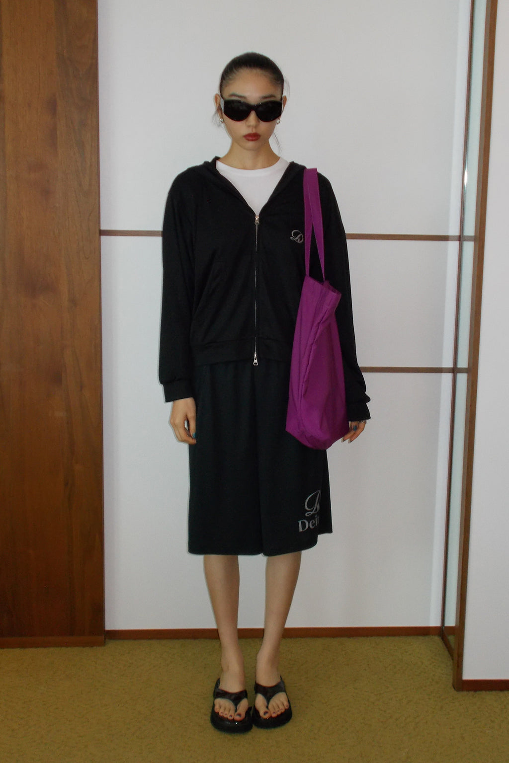 Deinet - Point Logo Shoulder Big Bag (Purple) product image 1 | TRAB K-Fashion Australia
