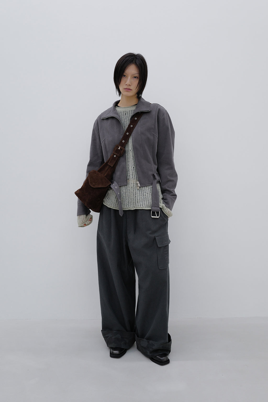 Deinet - Deinet Belted Cotton Jacket (Charcoal) product image 4 | TRAB K-Fashion Australia