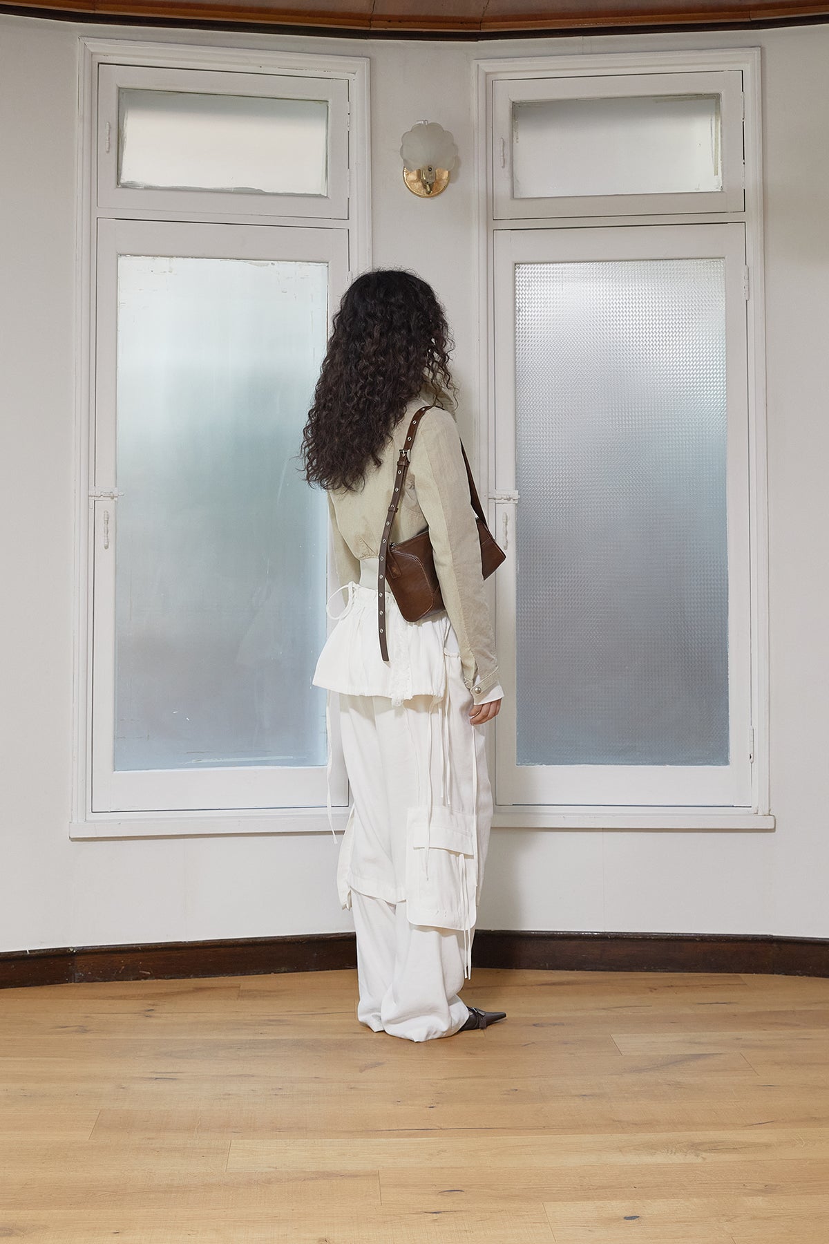 Matin Kim - Rough Patchwork Layered Skirt (White) product image 8 | TRAB K-Fashion Australia