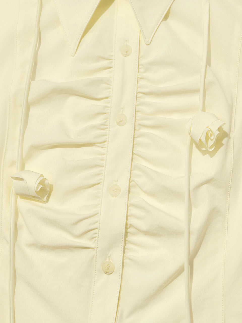 Kijun - Corsage Shirring Shirt (Butter) product image 12 | TRAB K-Fashion Australia
