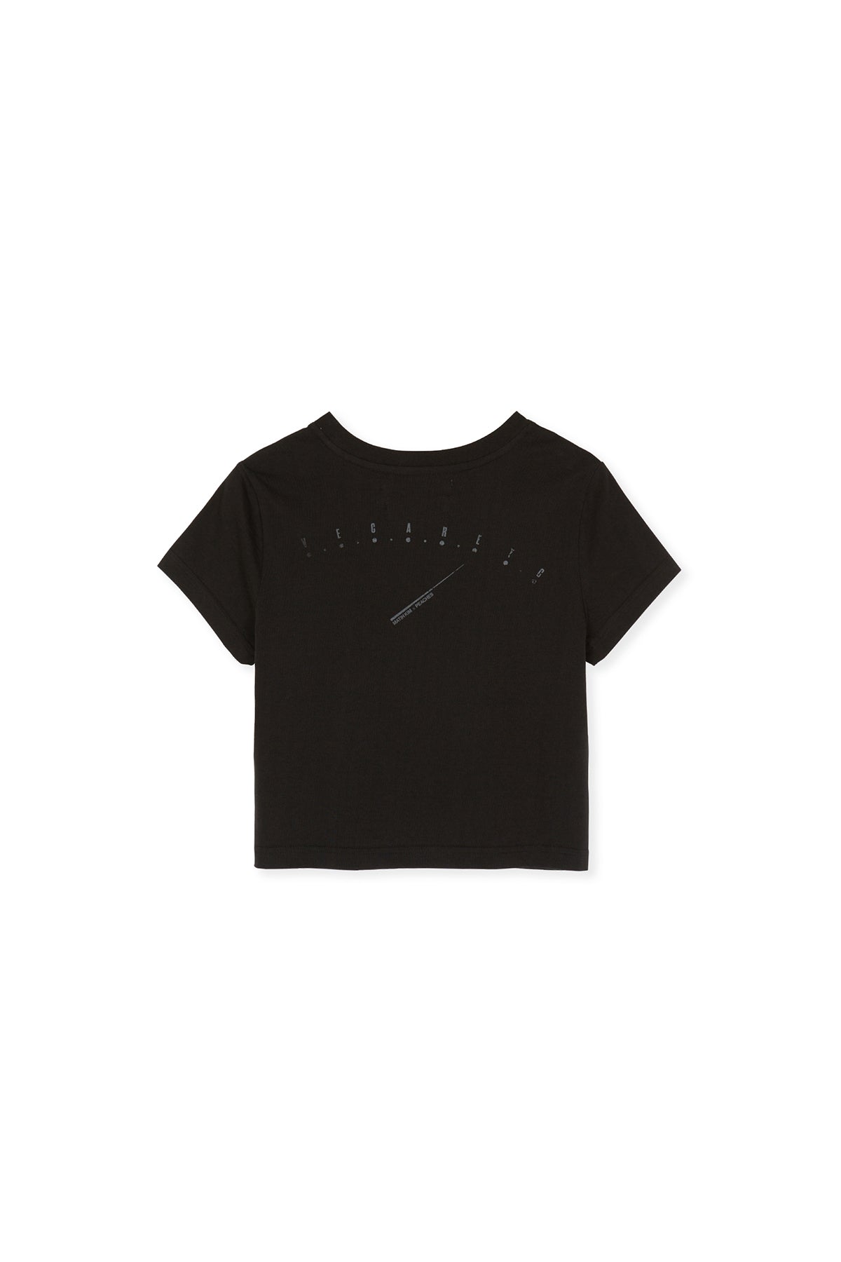 Matin Kim - Peaches Logo Graphic Crop Top (Black) product image 3 | TRAB K-Fashion Australia