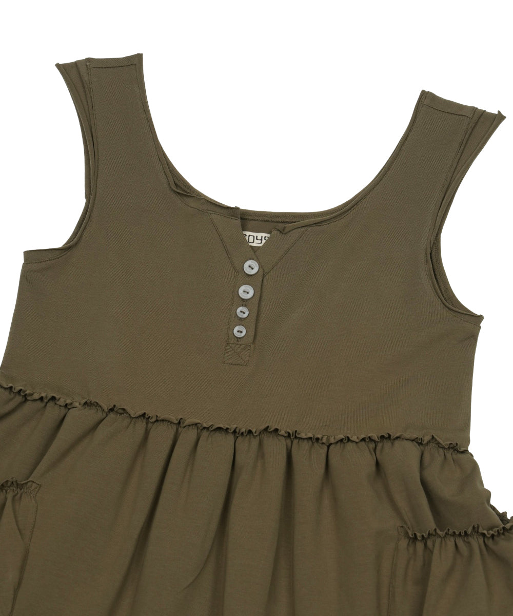 Coyseio - Shirring Pocket Sleeveless (Khaki) product image 14 | TRAB K-Fashion Australia