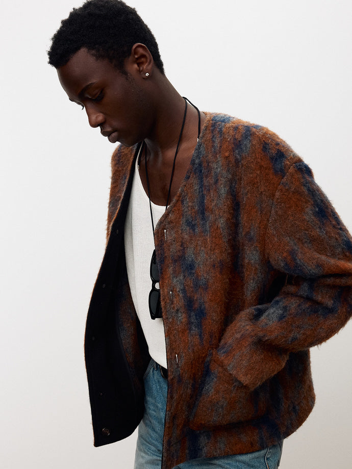 Tonywack - Mohair V-Neck Blouson (Italian Fabric) (Rust Orange) product image 7 | TRAB K-Fashion Australia