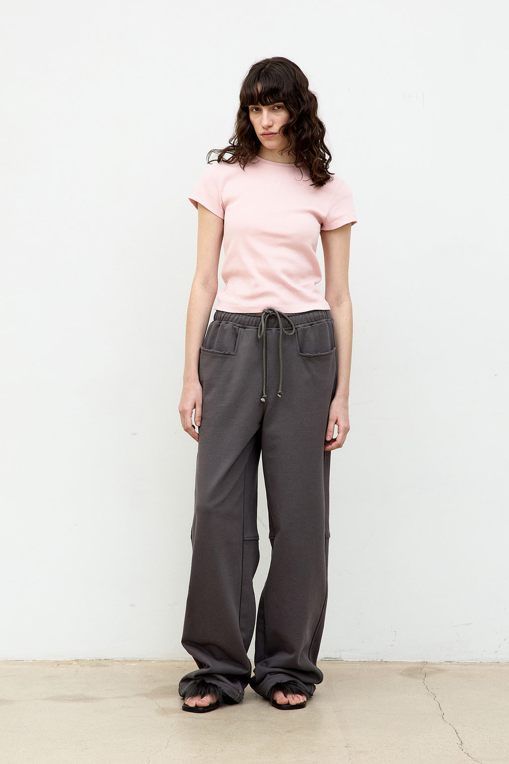 Coor - Ribbed Crop T-Shirt (Indi Pink) product image 2 | TRAB K-Fashion Australia