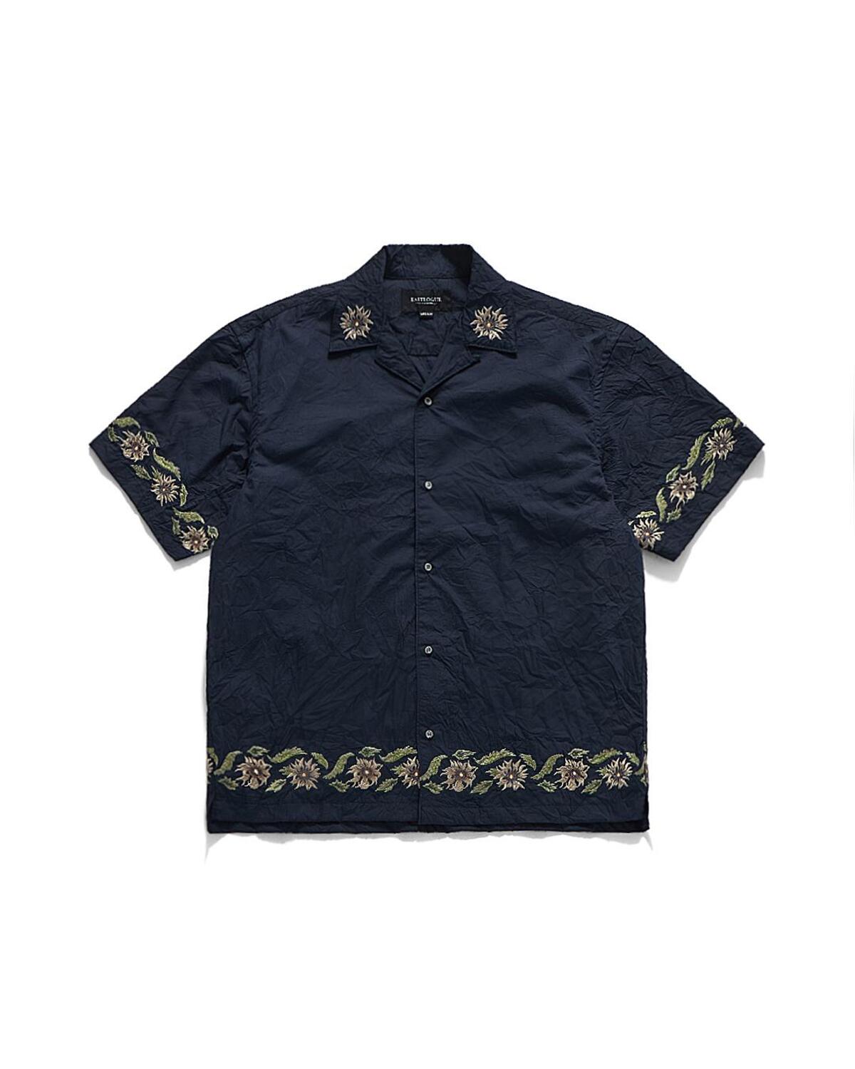 Eastlogue - Breezy Embroidered Half Shirts (Crease Navy) product image 5 | TRAB K-Fashion Australia