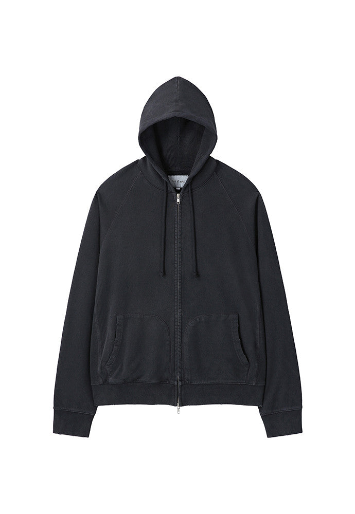 Art if acts - Garment Dyed Sweat Hooded Zip-Up (Black) product image 6 | TRAB K-Fashion Australia