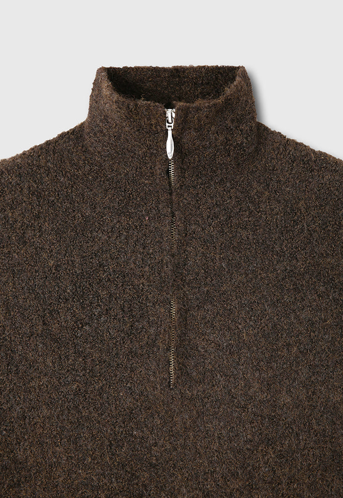 Tonywack - Wool Blend Boucle Zip Sweater (Brown) product image 10 | TRAB K-Fashion Australia