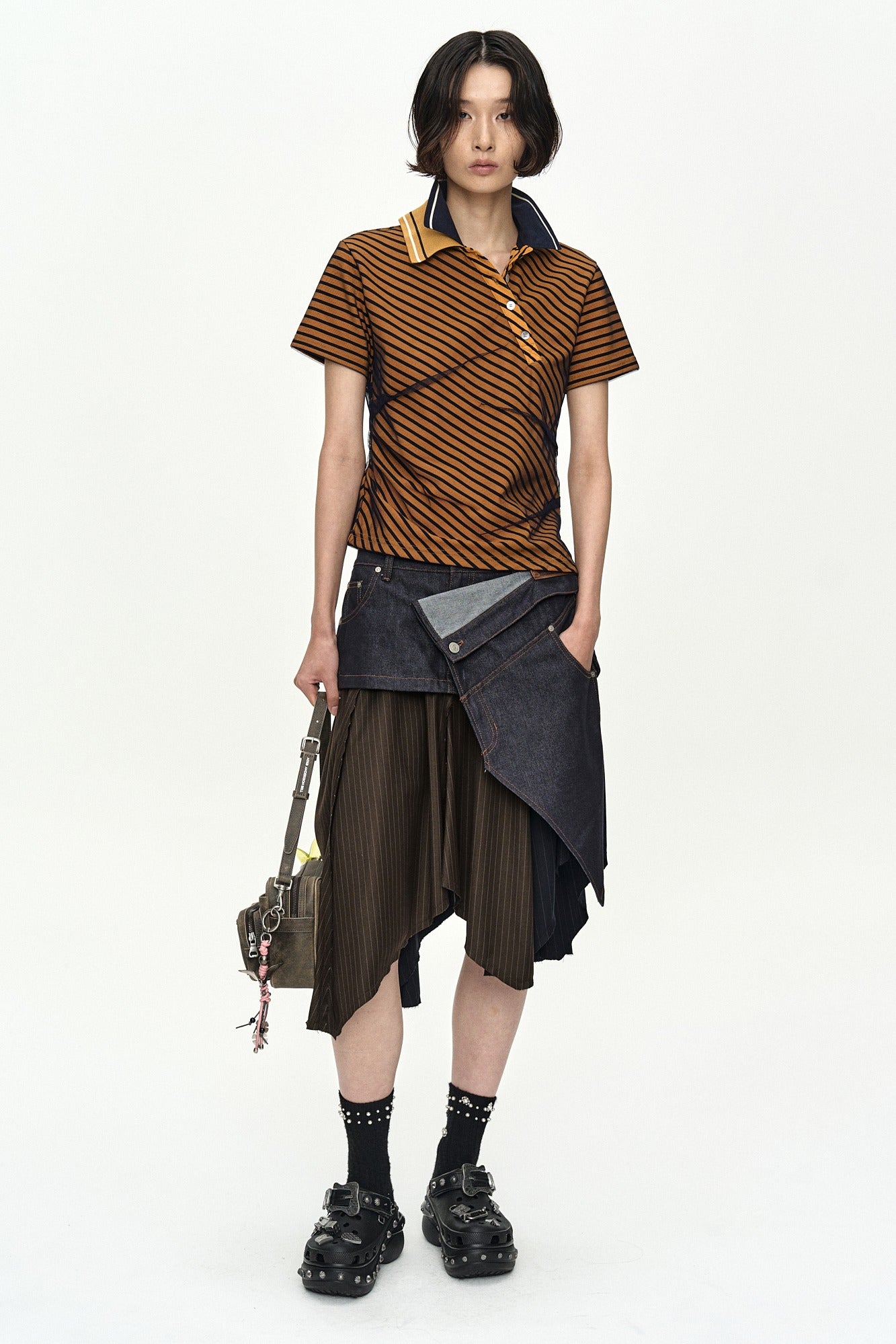 Andersson Bell - Twisted Pk Polo Top (Yellow) product image 1 | TRAB K-Fashion Australia