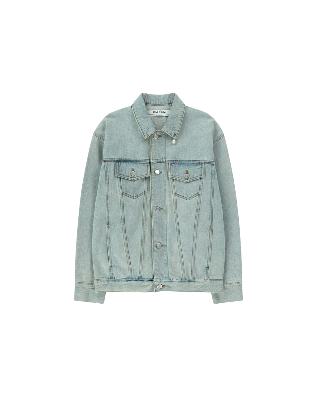 Kimhe Kim - Pearl Tear Denim Jacket (Sky Blue) product image 1 | TRAB K-Fashion Australia