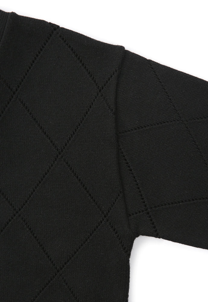 Tonywack - Slashed Argyle Cashmere Cardigan (Black) product image 7 | TRAB K-Fashion Australia