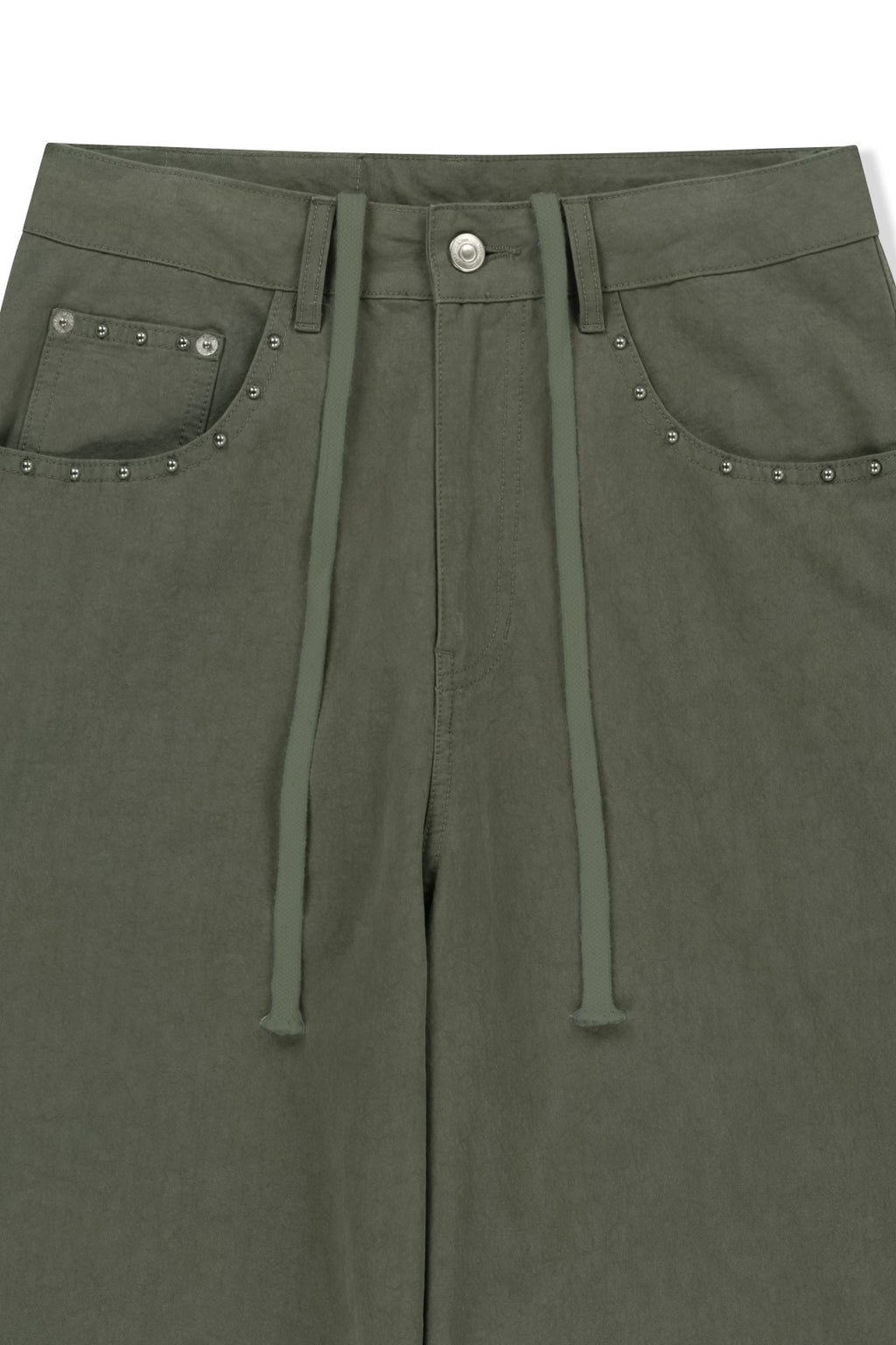 Matin Kim - Stud Point Color Denim Pants (Khaki) product image 4 | TRAB K-Fashion Australia