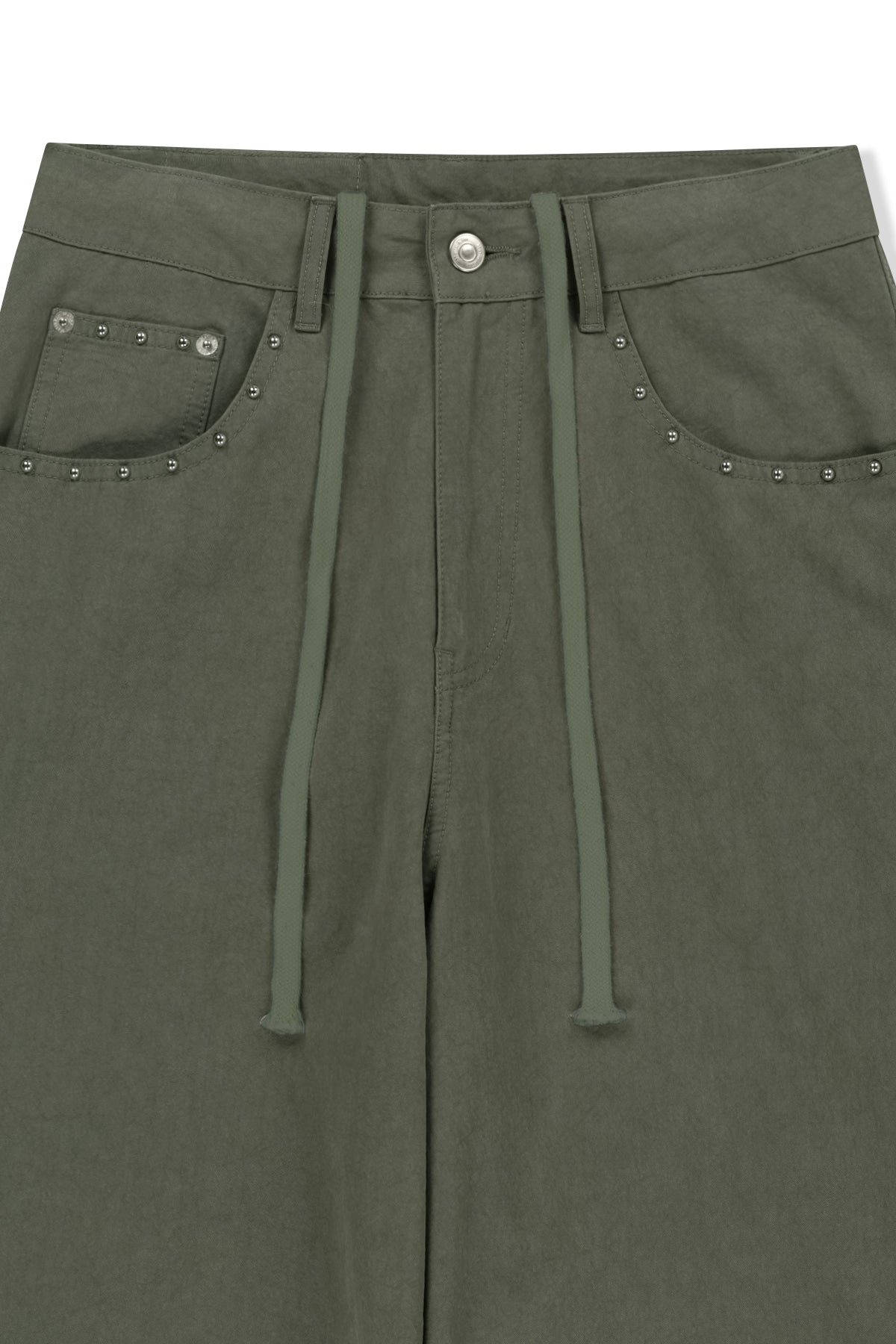 Matin Kim - Stud Point Color Denim Pants (Khaki) product image 4 | TRAB K-Fashion Australia