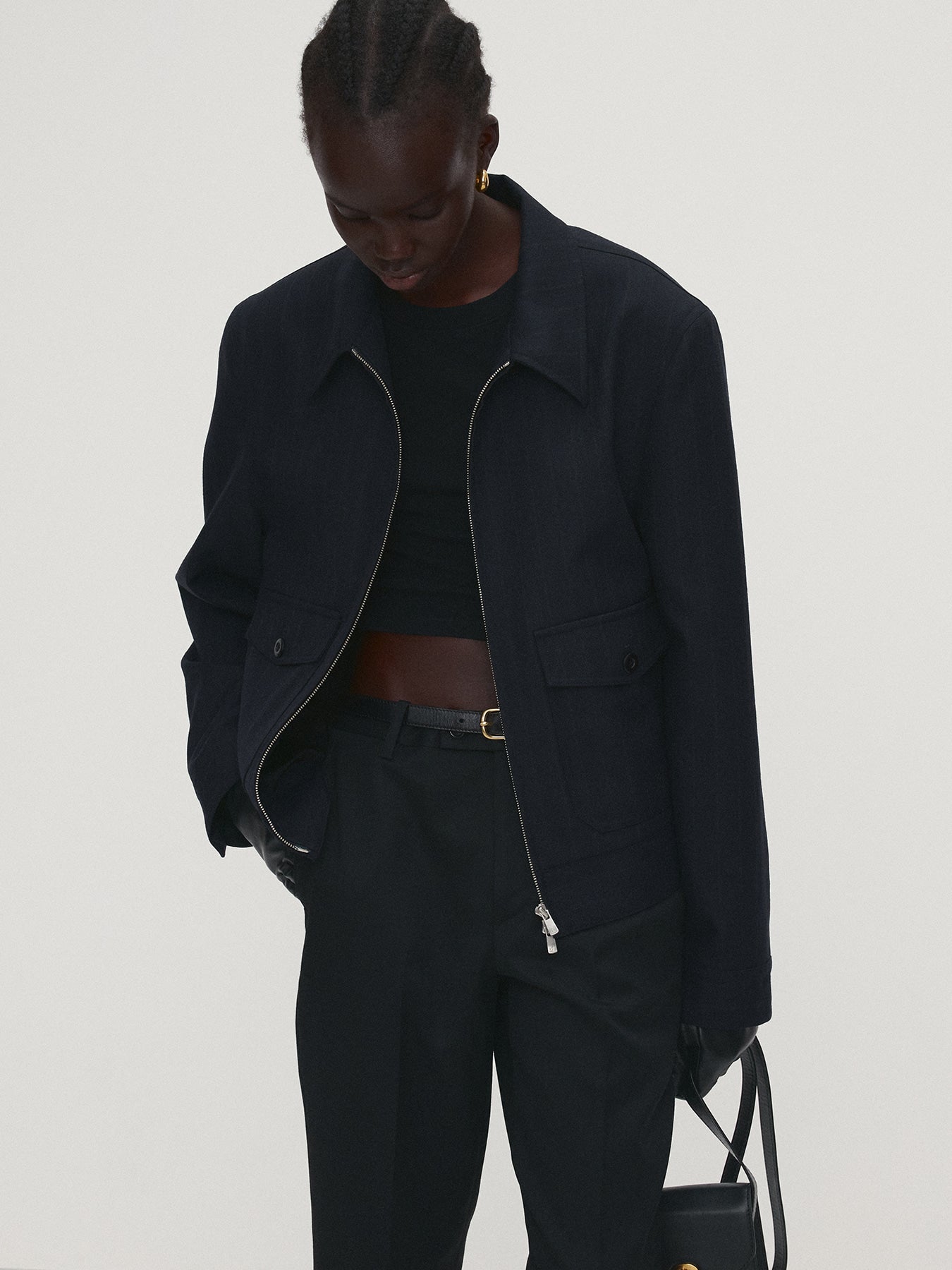 Tonywack - Virgin Wool Military Blouson Jacket (Navy Stripe) product image 5 | TRAB K-Fashion Australia