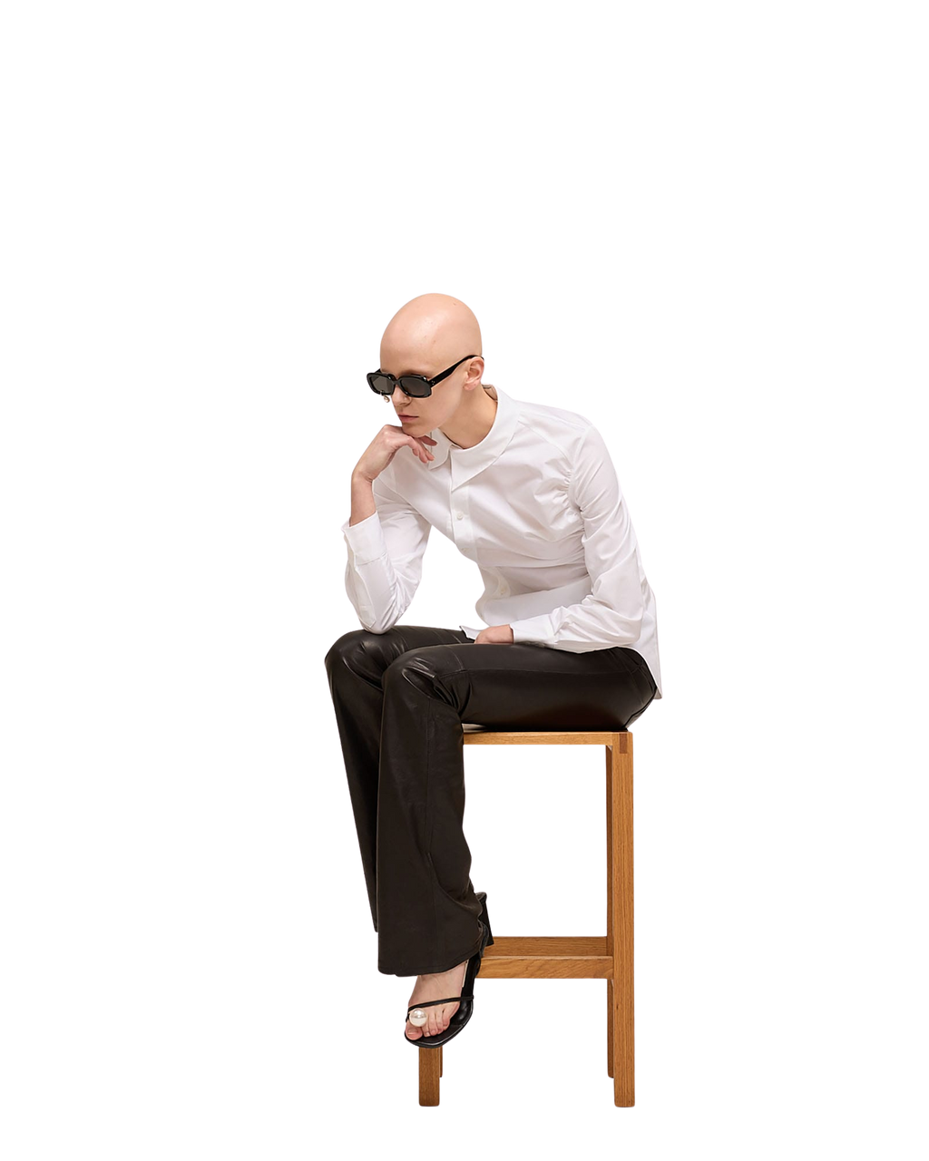 Kimhe Kim - Asymmetrical Shirring Shirt (White) product image 5 | TRAB K-Fashion Australia