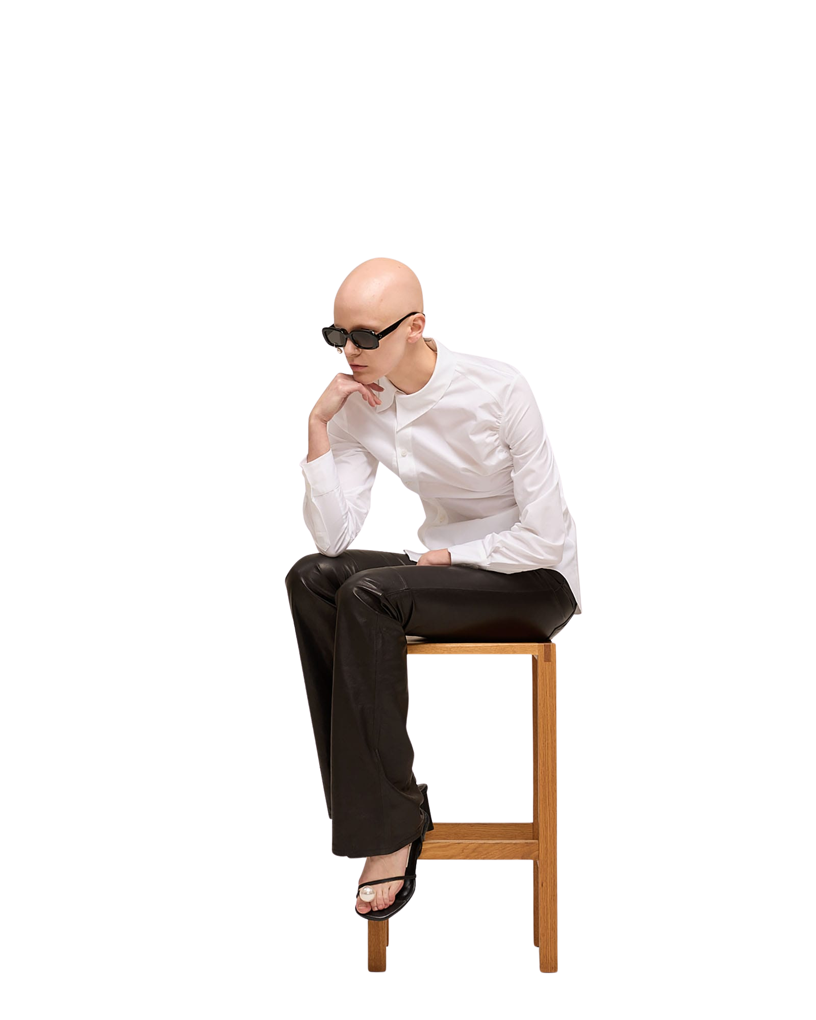 Kimhe Kim - Asymmetrical Shirring Shirt (White) product image 5 | TRAB K-Fashion Australia