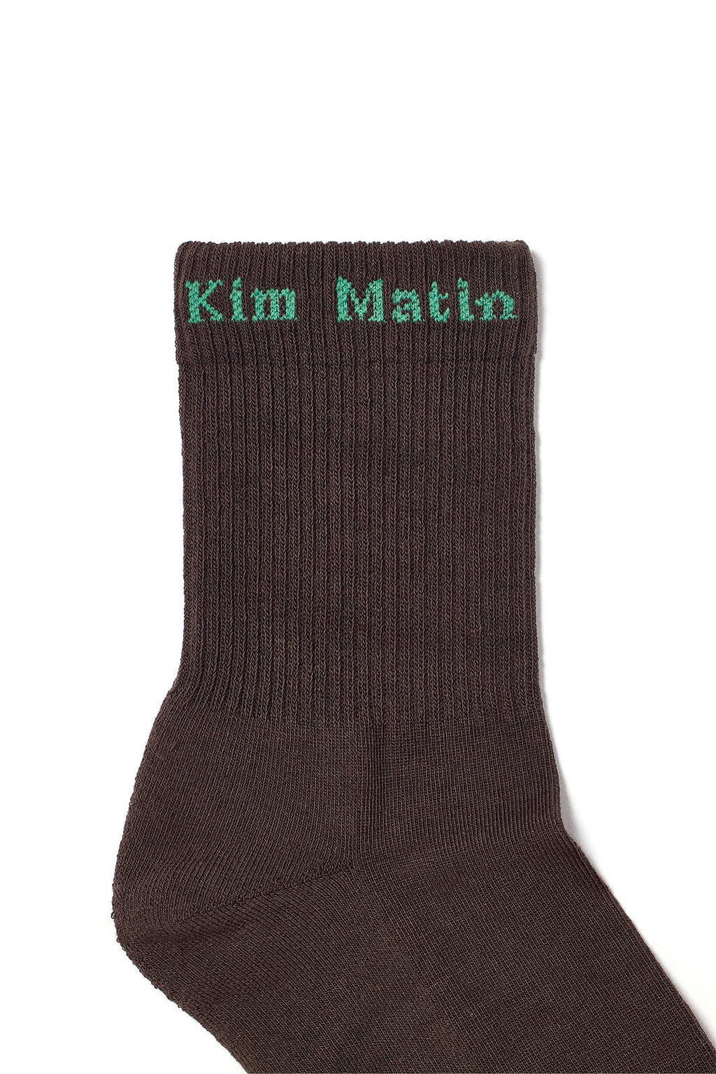 Matin Kim - Matin Small Logo Crew Socks (Brown) product image 3 | TRAB K-Fashion Australia