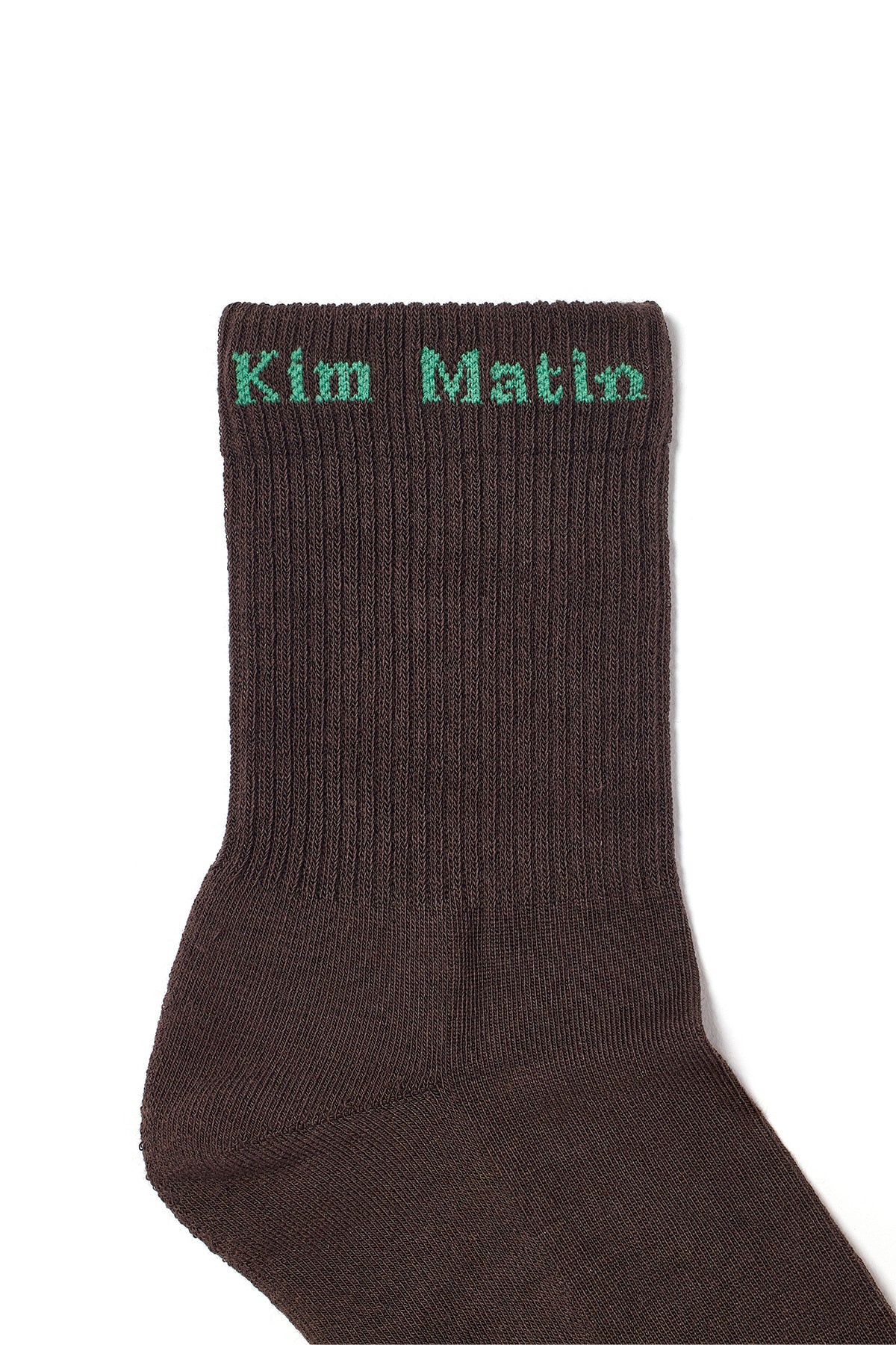 Matin Kim - Matin Small Logo Crew Socks (Brown) product image 3 | TRAB K-Fashion Australia