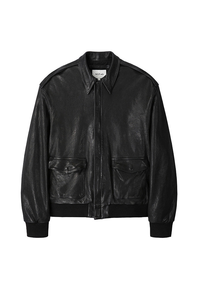 Art if acts - Washed Lambskin Leather A2 Jacket (Black) product image 8 | TRAB K-Fashion Australia