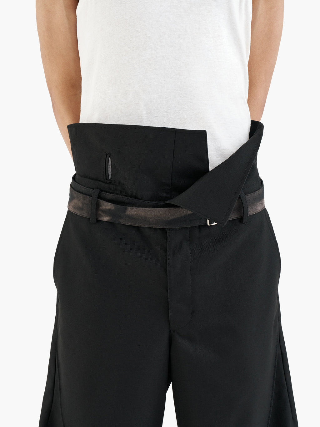 Jiyong Kim - Sun-Bleached Curved Trousers (Black) product image 9 | TRAB K-Fashion Australia