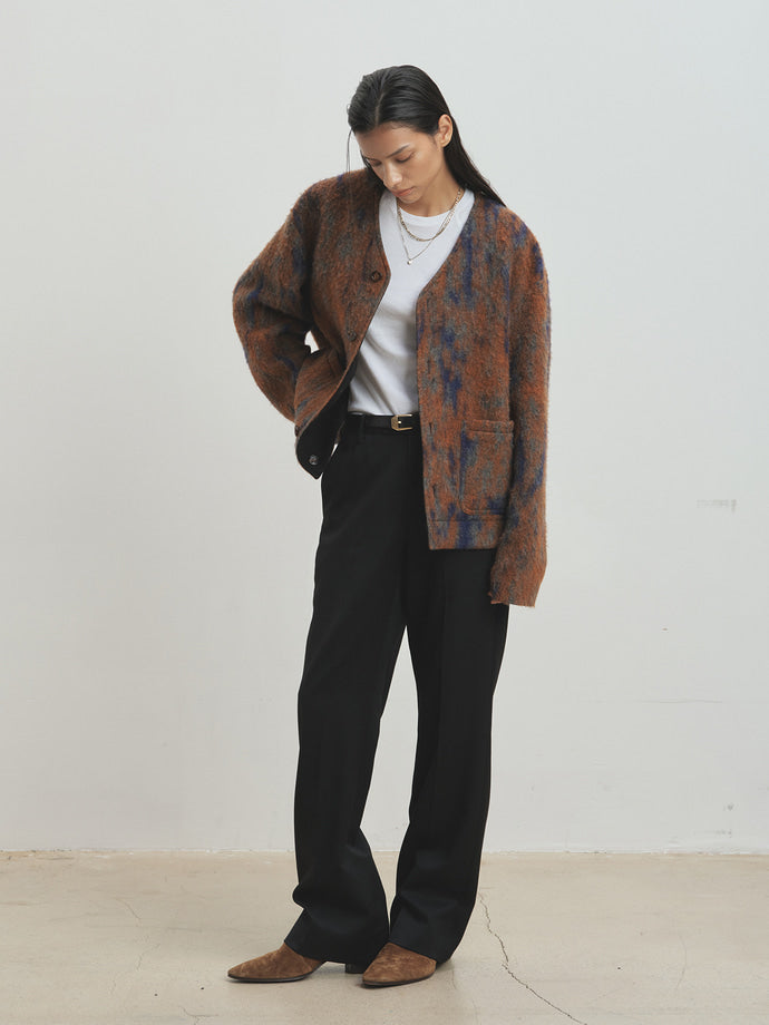 Tonywack - Mohair V-Neck Blouson (Italian Fabric) (Rust Orange) product image 2 | TRAB K-Fashion Australia