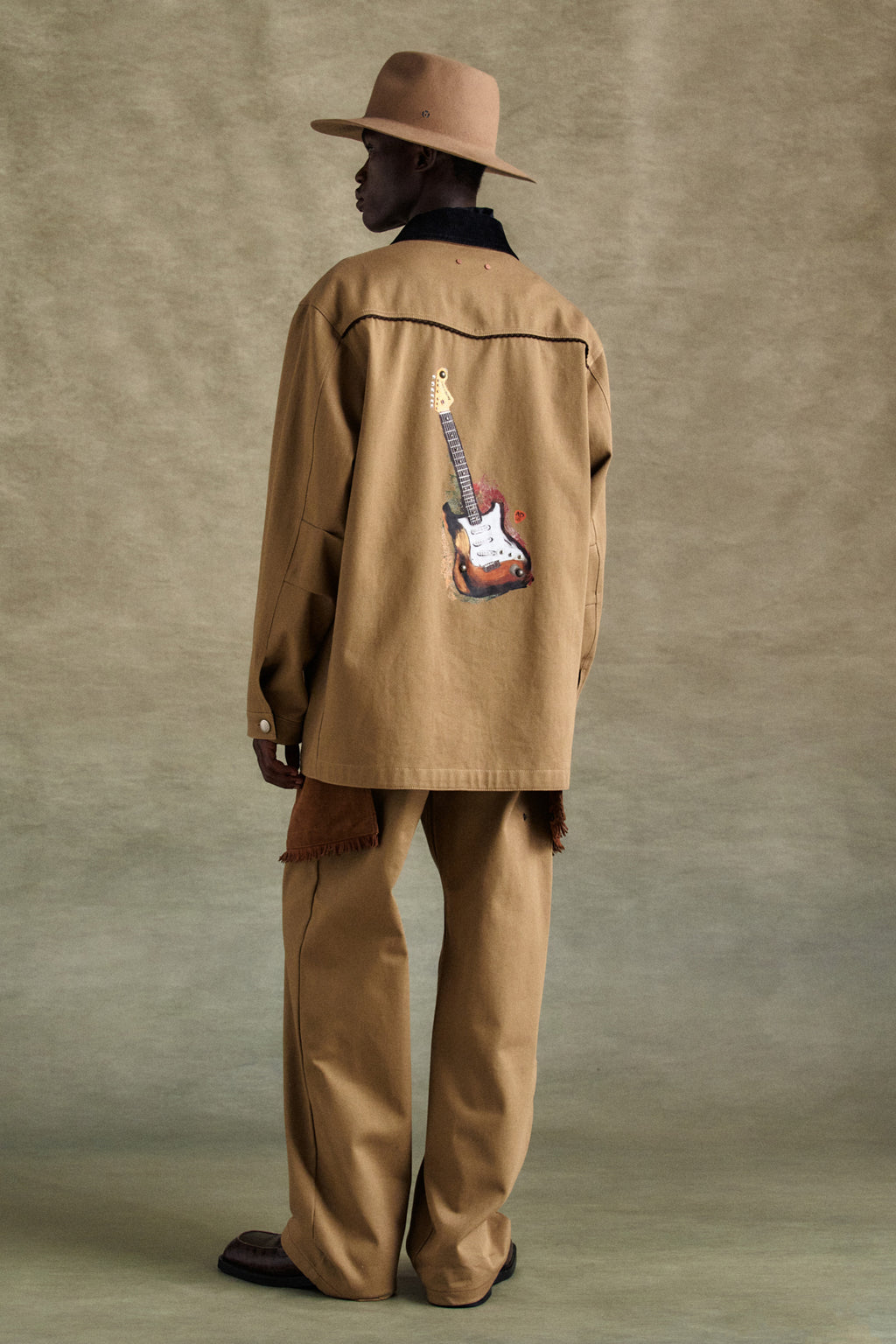 Andersson Bell - Guitar Printed Cotton Jacket (Tan) product image 2 | TRAB K-Fashion Australia