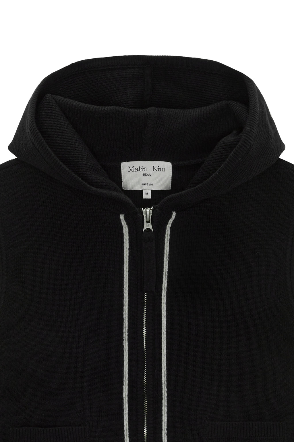 Matin Kim - Hoody Logo Knit Vest (Black) product image 3 | TRAB K-Fashion Australia