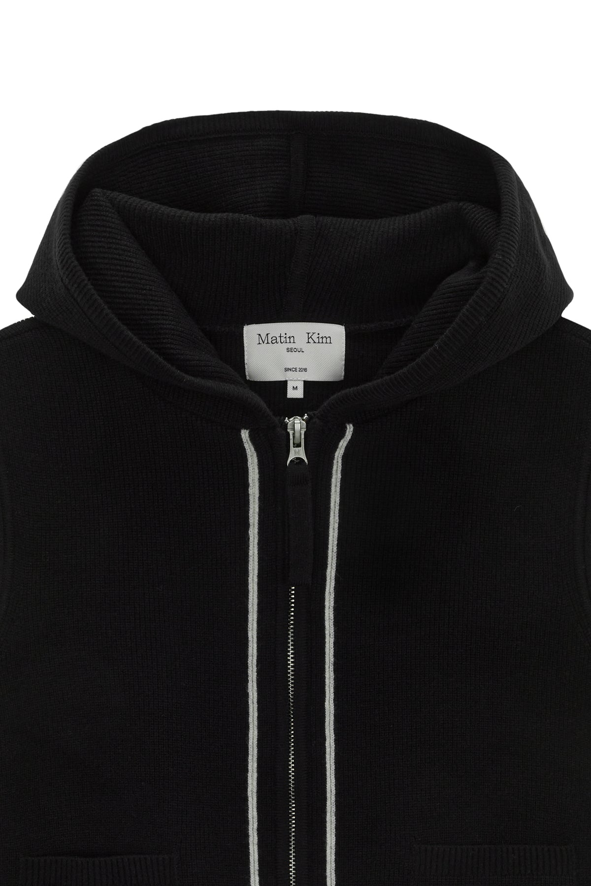 Matin Kim - Hoody Logo Knit Vest (Black) product image 3 | TRAB K-Fashion Australia