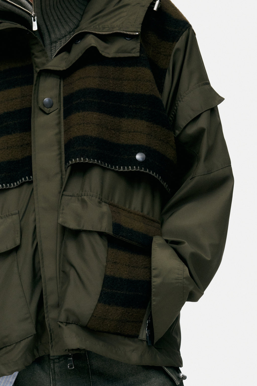 Andersson Bell - Unisex Check Layered Jumper (Khaki) product image 10 | TRAB K-Fashion Australia