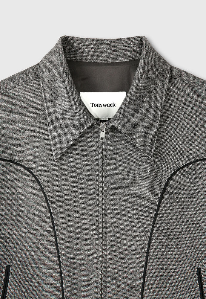 Tonywack - Caviar Wool Flannel Piping Western Jacket (Tweed Grey) product image 10 | TRAB K-Fashion Australia