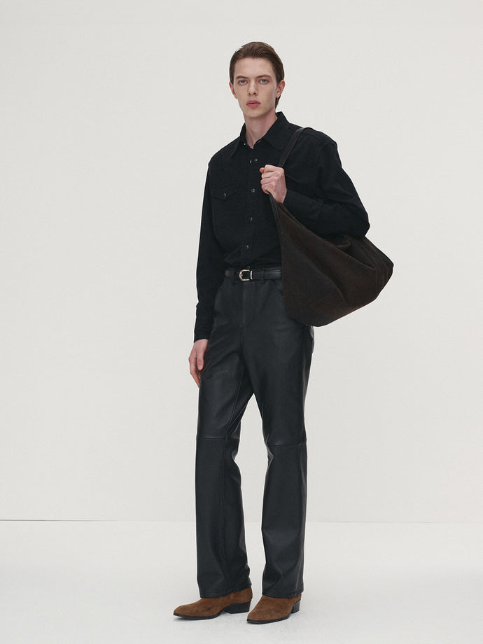 Tonywack - Leather Flared-Leg Pants (Black) product image 5 | TRAB K-Fashion Australia