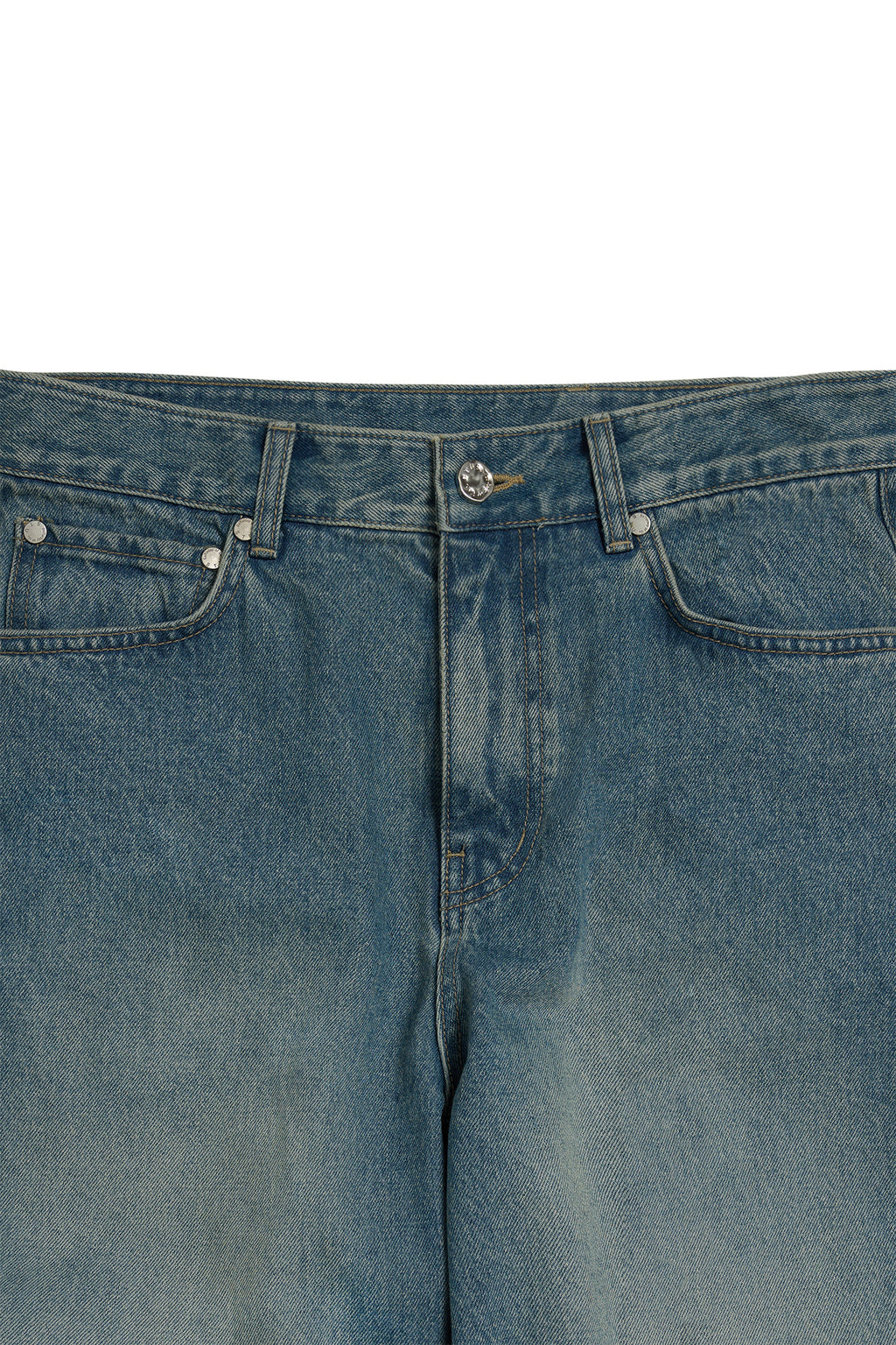 STU - Twist Curved Denim Pants (Mid Blue) product image 18 | TRAB K-Fashion Australia