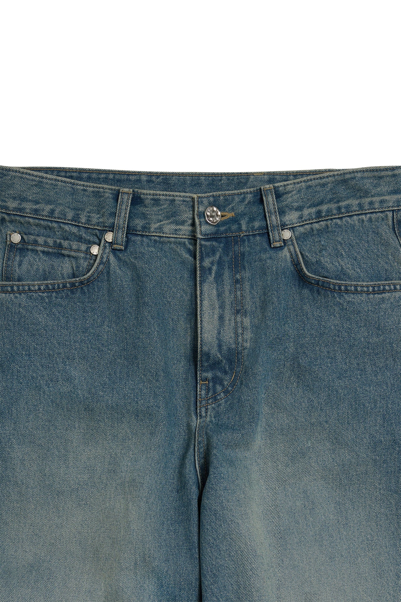 STU - Twist Curved Denim Pants (Mid Blue) product image 18 | TRAB K-Fashion Australia