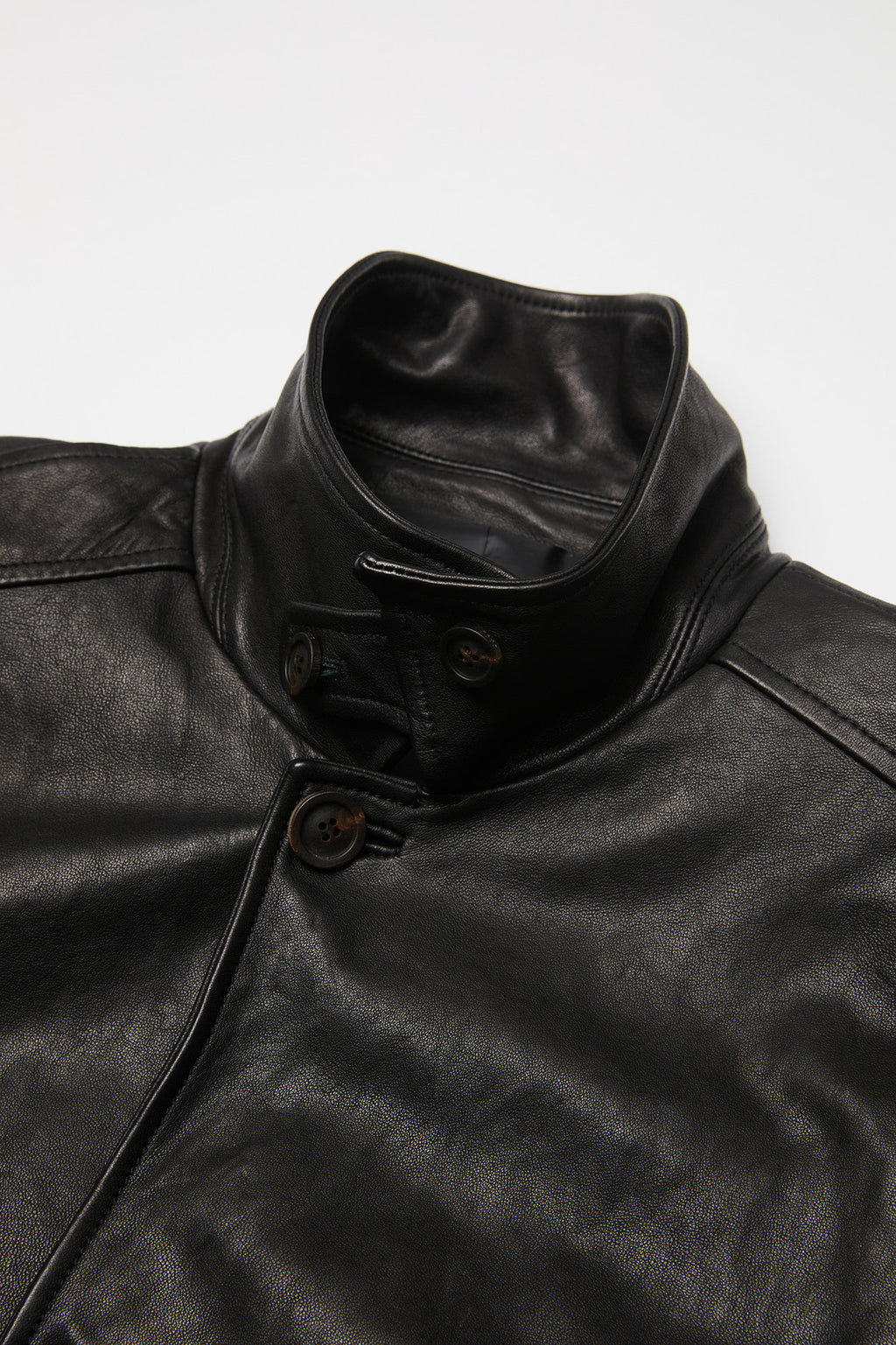 Coor - Washed Lambskin Leather Car Coat (Black) product image 6 | TRAB K-Fashion Australia