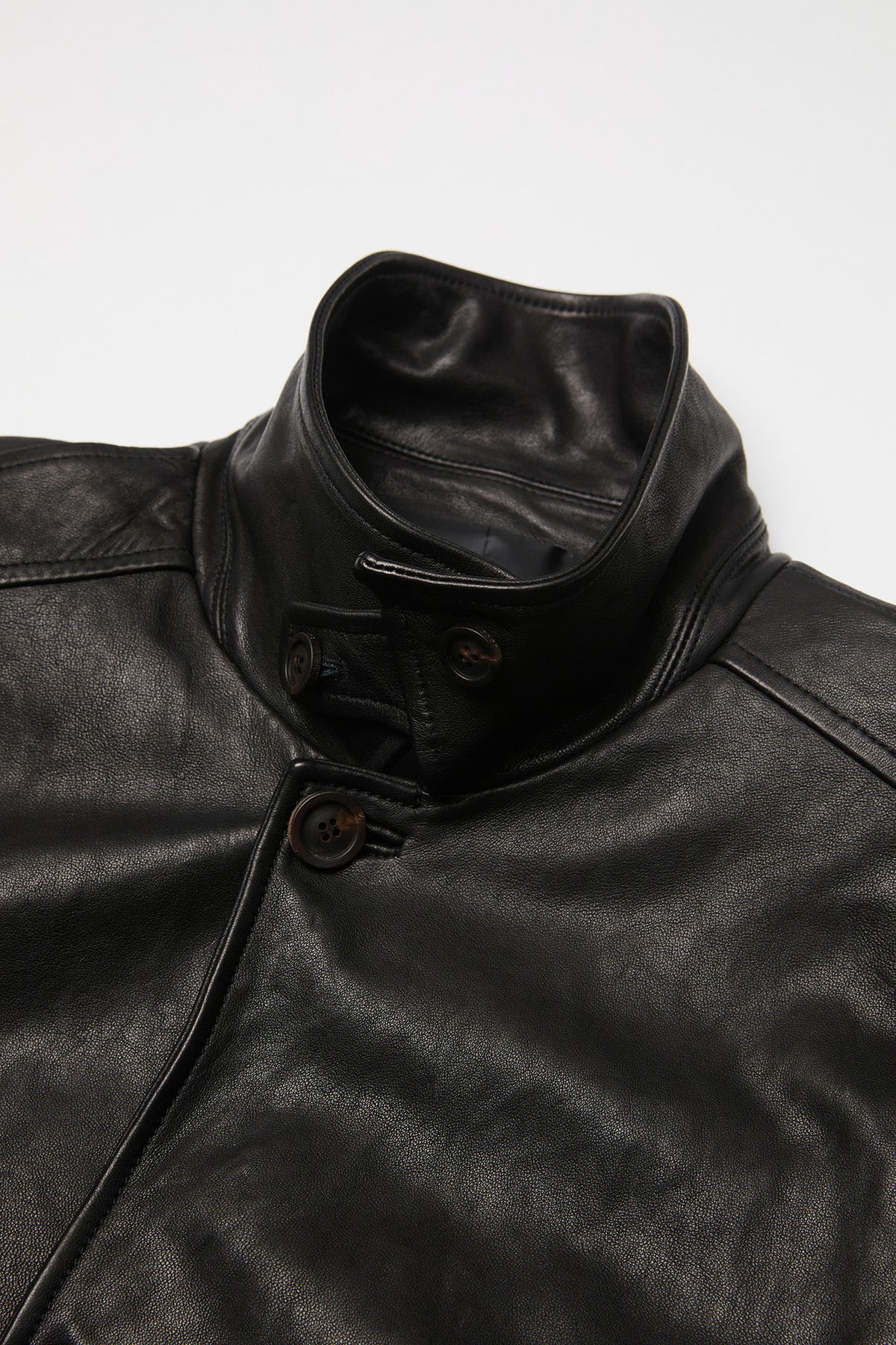 Coor - Washed Lambskin Leather Car Coat (Black) product image 6 | TRAB K-Fashion Australia