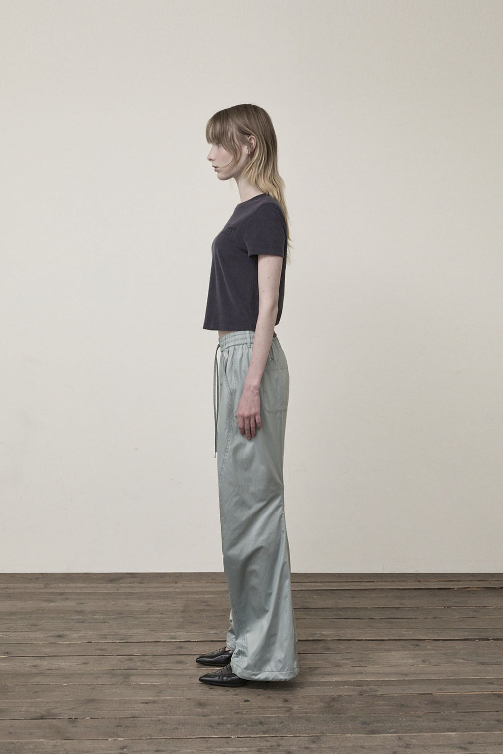 Matin Kim - Logo Point Terry Crop Top (Navy) product image 6 | TRAB K-Fashion Australia