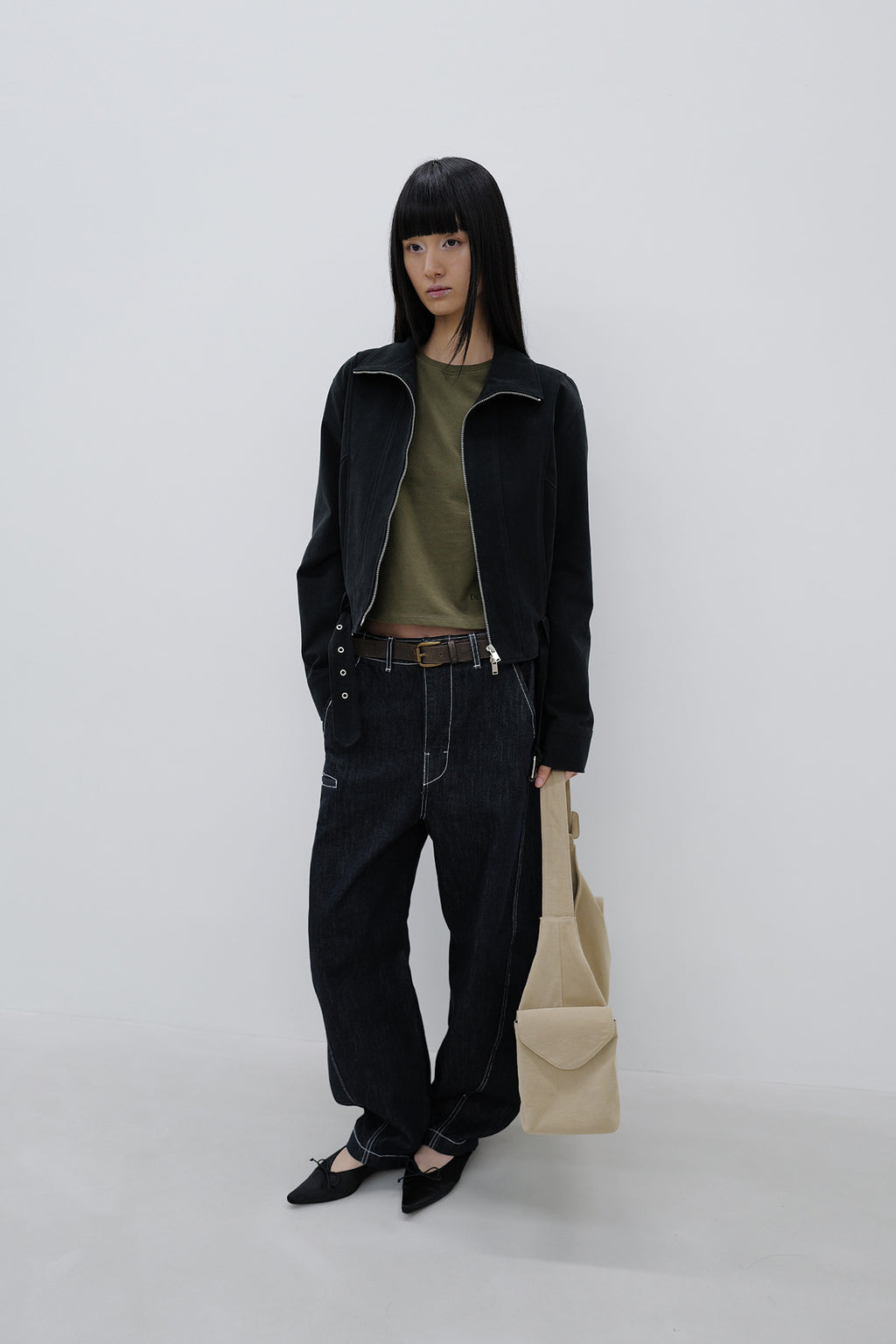 Deinet - Deinet Belted Cotton Jacket (Black) product image 6 | TRAB K-Fashion Australia
