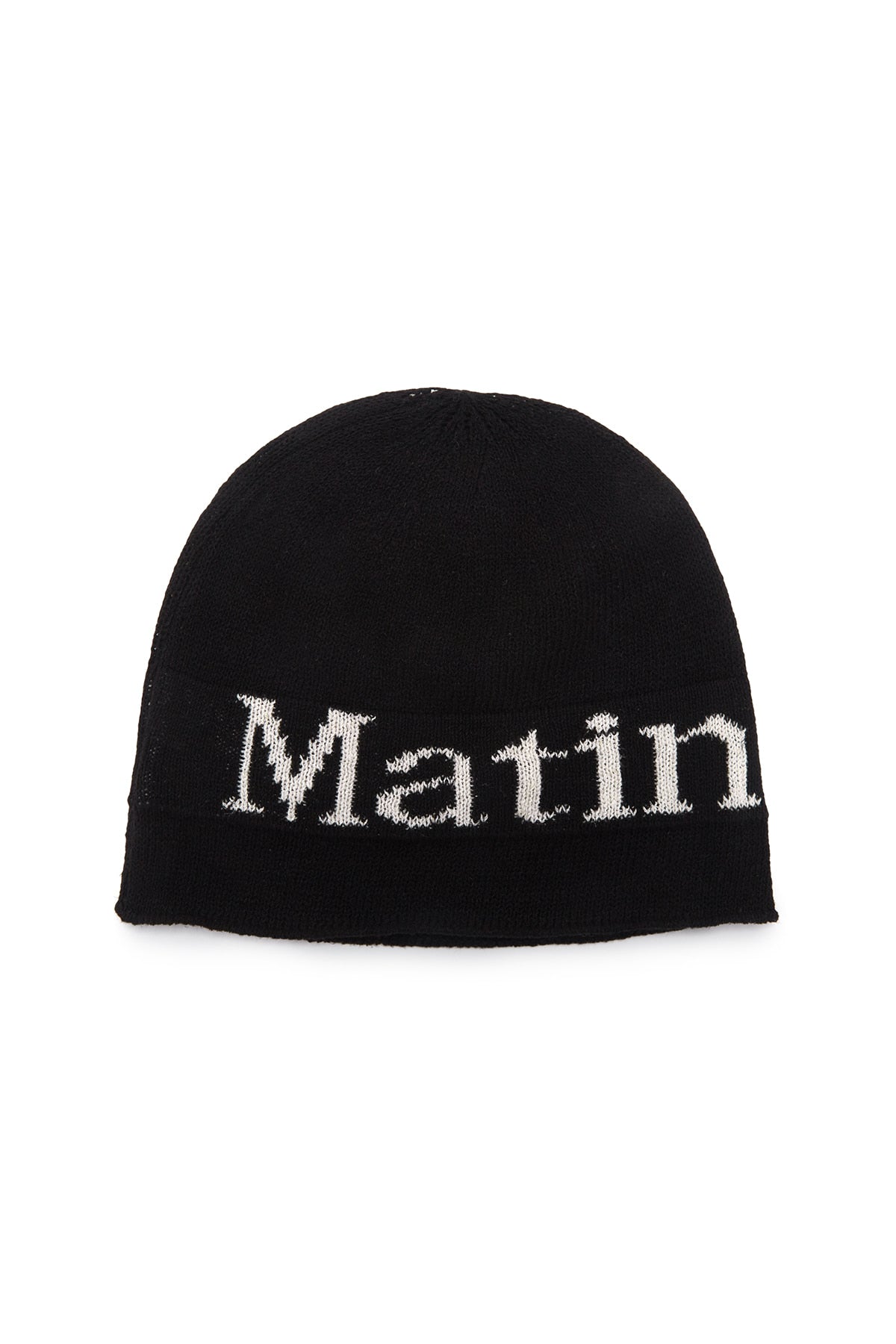 Matin Kim - Logo Linen Short Beanie (Black) product image 5 | TRAB K-Fashion Australia