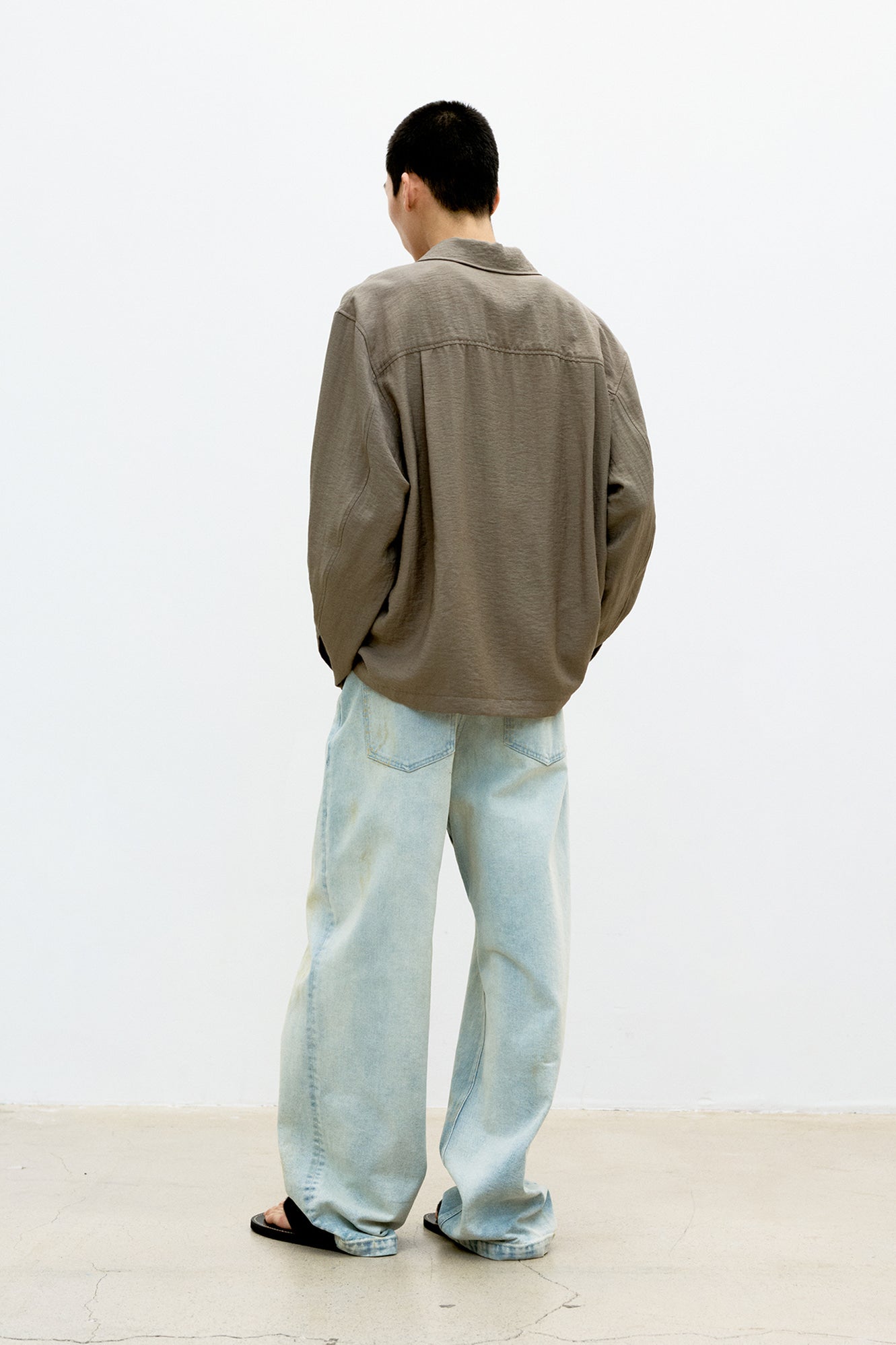 Coor - Bdu Drawstring Relaxed Shirt (Brown) product image 4 | TRAB K-Fashion Australia