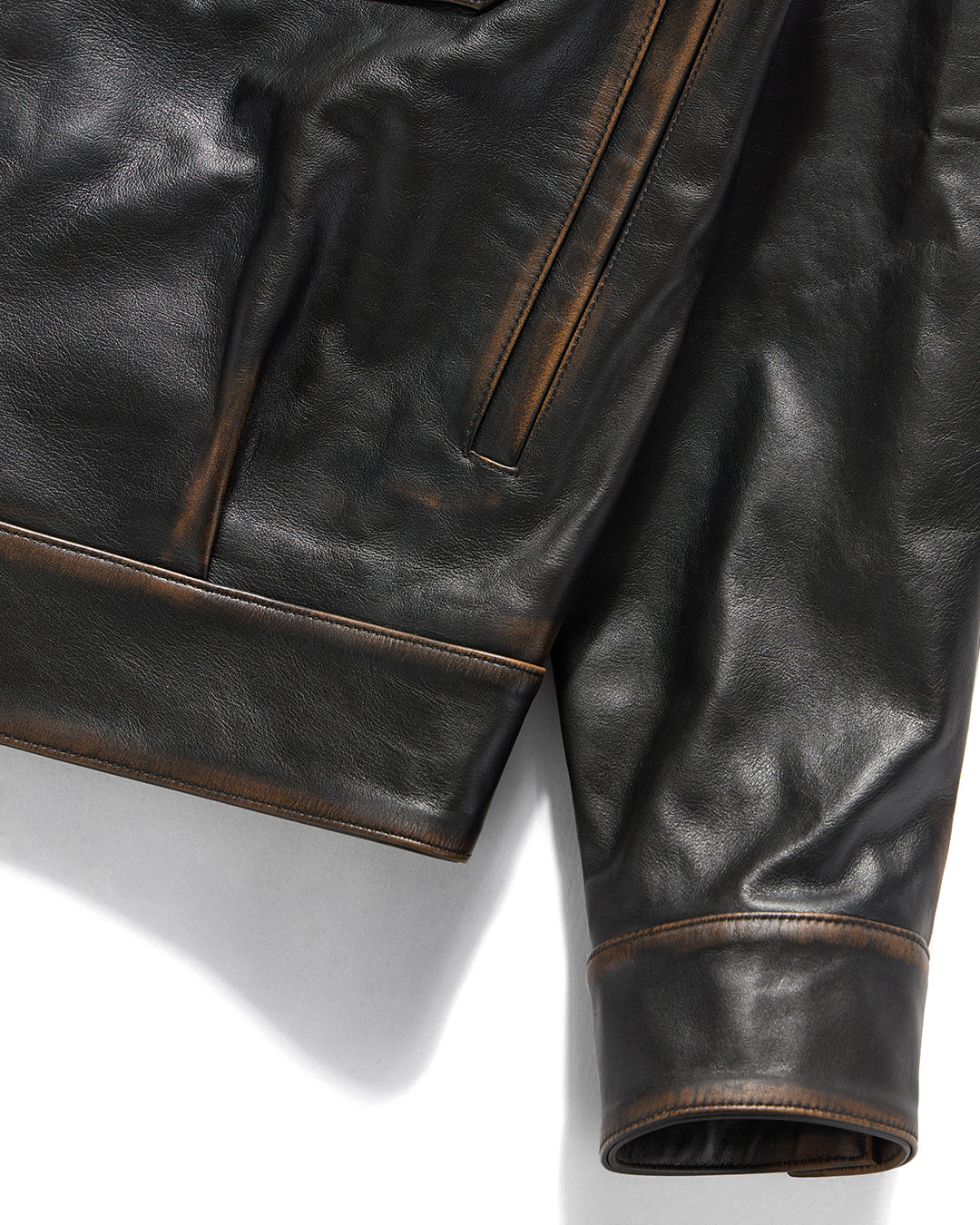 Eastlogue - Workers Blouson Leather Jacket (Vintage Black) product image 4 | TRAB K-Fashion Australia