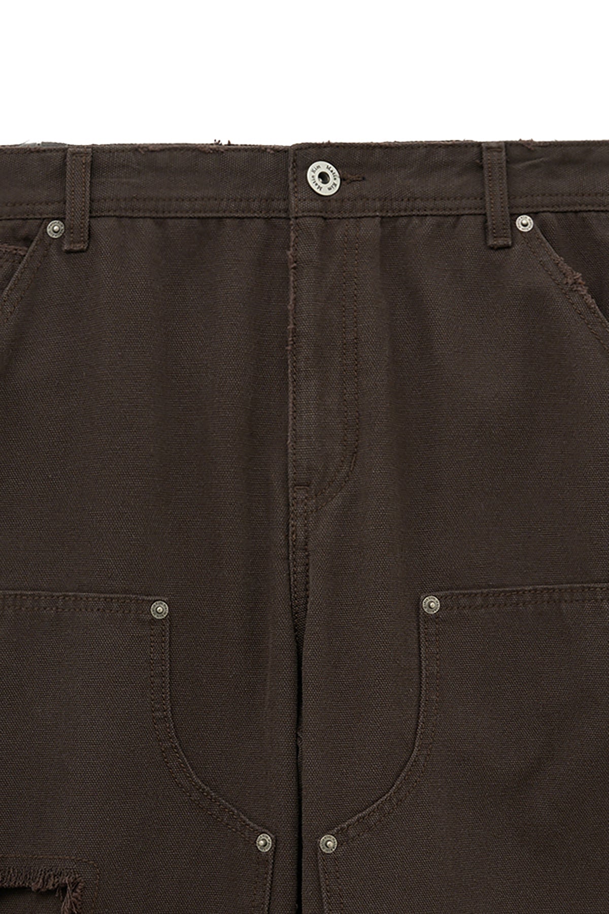 Matin Kim - Distressed Double Knee Work Pants (Brown) product image 4 | TRAB K-Fashion Australia