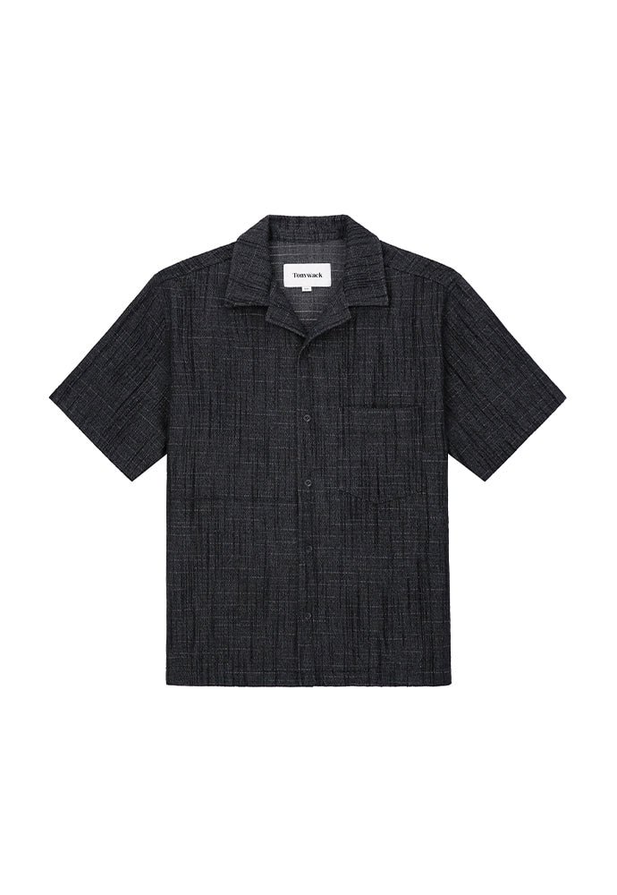 Tonywack - Washed Slub Denim Half Sleeve Shirt (Faded Black) product image 5 | TRAB K-Fashion Australia