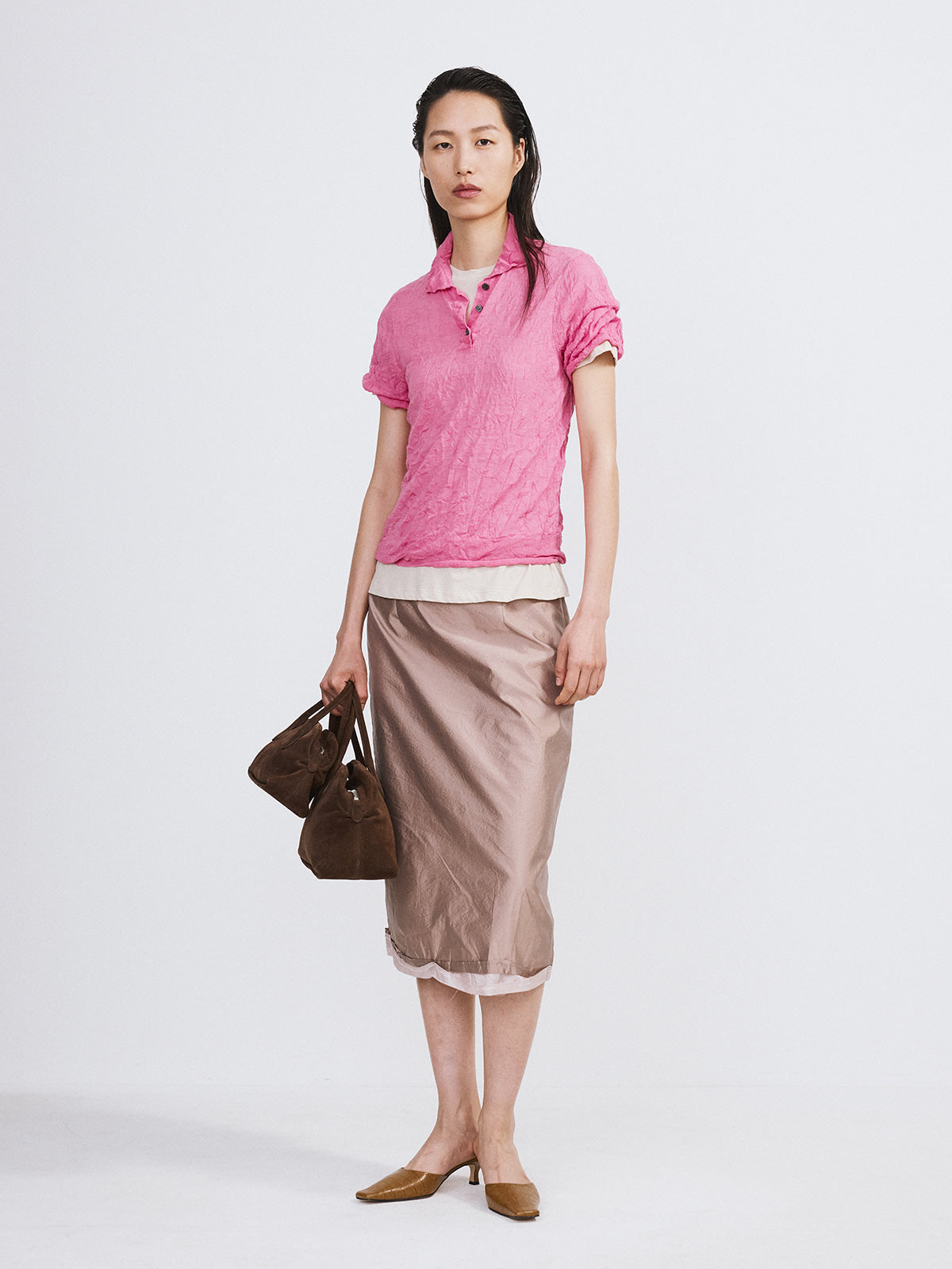 Recto - Crease Polo Knit Top (Pink) product image 2 | TRAB K-Fashion Australia